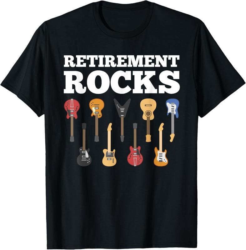 100% Cotton Retirement Rocks Guitar Player Funny Guitarist Humor Outfit T-Shirt Hoodie, Sweatshirt | RetroVerseTees.com