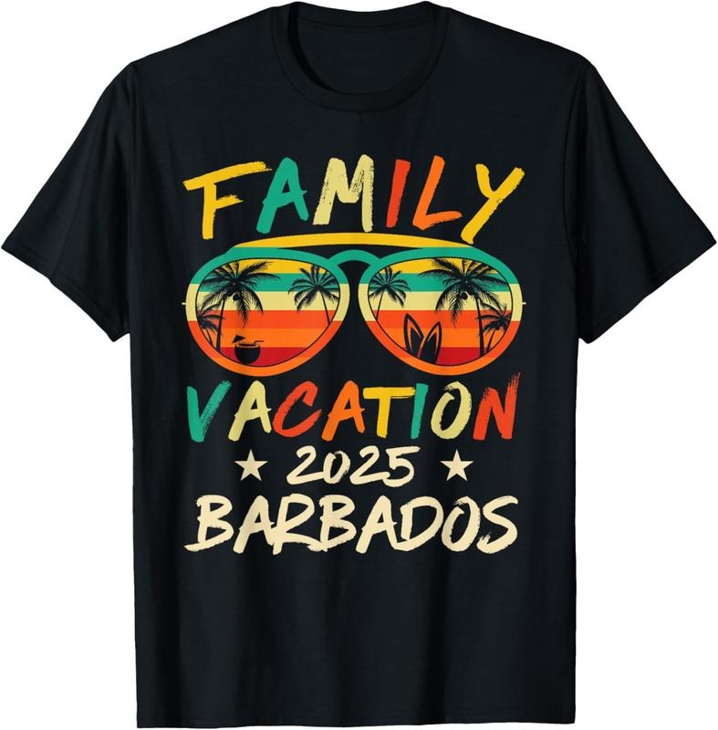 100% Cotton Retro Family Vacation 2025 Barbados Trip Matching Group Cool T-Shirt Hoodie, Sweatshirt | RetroVerseTees.com