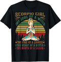 100% Cotton Scorpio Girl Tshirt for Yoga Black Women Birthday Gifts T-Shirt Hoodie, Sweatshirt | RetroVerseTees.com