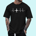 [100% Cotton Shirt] Airplane Heartbeat Pilot Flying Cool Aviator Unisex T-Shirt Hoodie, Sweatshirt | RetroVerseTees.com