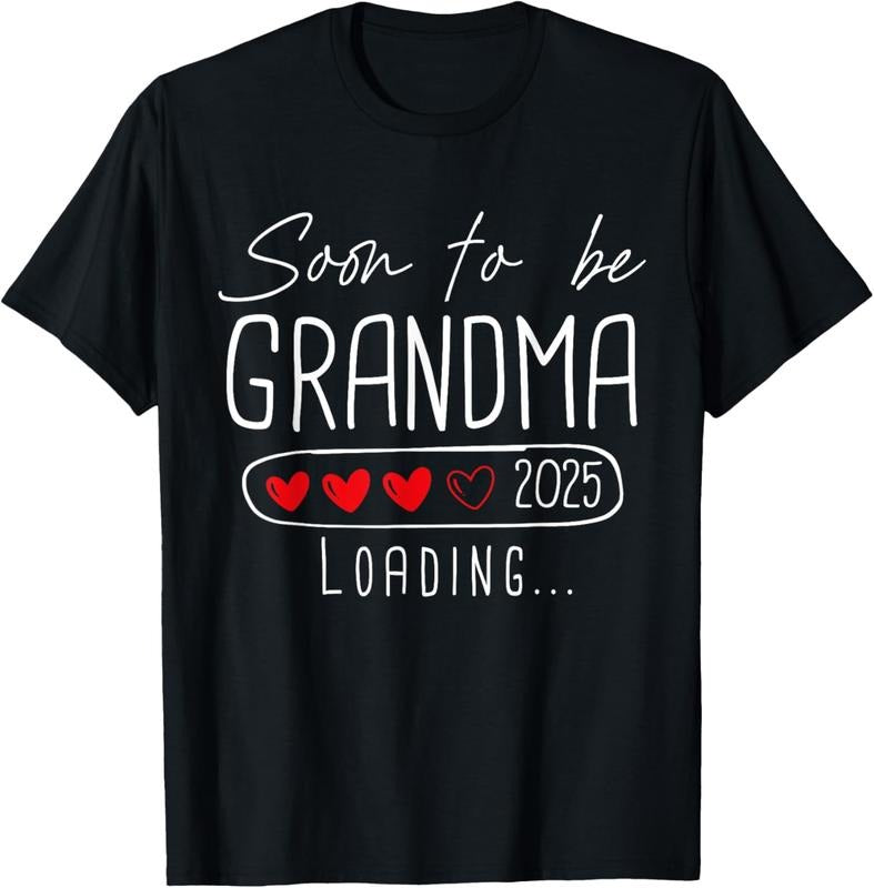 100% Cotton Soon to be Grandma 2025 Loading Promoted to Grandma 2025 T-Shirt Hoodie, Sweatshirt | RetroVerseTees.com