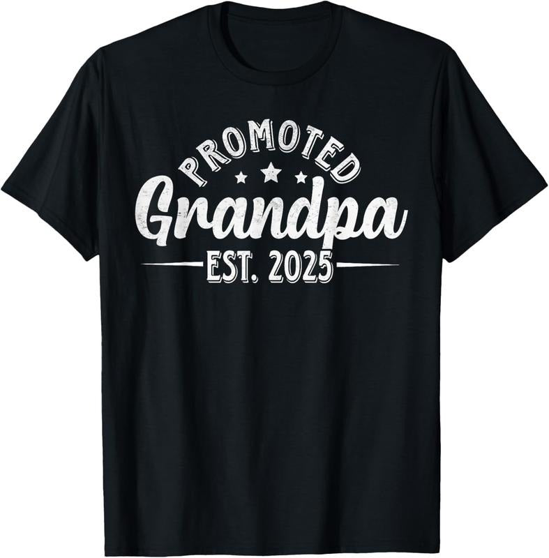 100% Cotton Soon to be Grandpa 2025 Loading Promoted to Grandpa 2025 T-Shirt Hoodie, Sweatshirt | RetroVerseTees.com