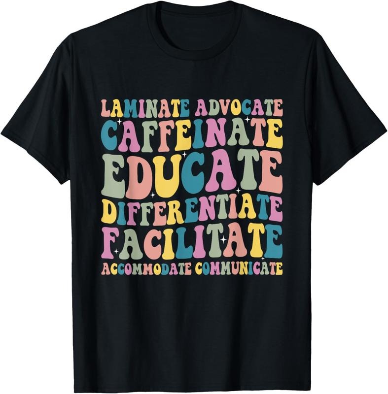 100% Cotton Special Education Teacher Laminate Accommodate Collaborate T-Shirt Hoodie, Sweatshirt | RetroVerseTees.com