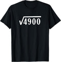 100% Cotton Square Root 70 Year Old Gift Funny Teacher 70th Birthday T-Shirt Hoodie, Sweatshirt | RetroVerseTees.com