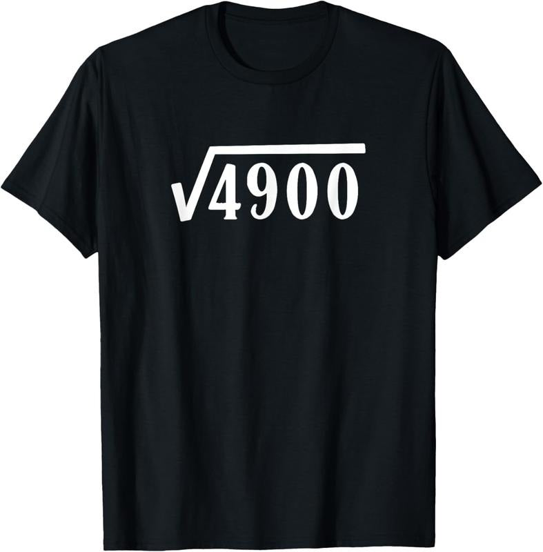 100% Cotton Square Root 70 Year Old Gift Funny Teacher 70th Birthday T-Shirt Hoodie, Sweatshirt | RetroVerseTees.com