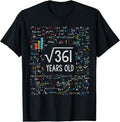 100% Cotton Square Root Of 361 19th Birthday 19 Year Old Gifts Math Bday T-Shirt Hoodie, Sweatshirt | RetroVerseTees.com
