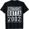 100% Cotton Straight Outta 2002 Year Of Birth Birthday T-Shirt Hoodie, Sweatshirt | RetroVerseTees.com