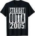 100% Cotton Straight Outta 2005 19 Years Old 19th Birthday T-Shirt Hoodie, Sweatshirt | RetroVerseTees.com