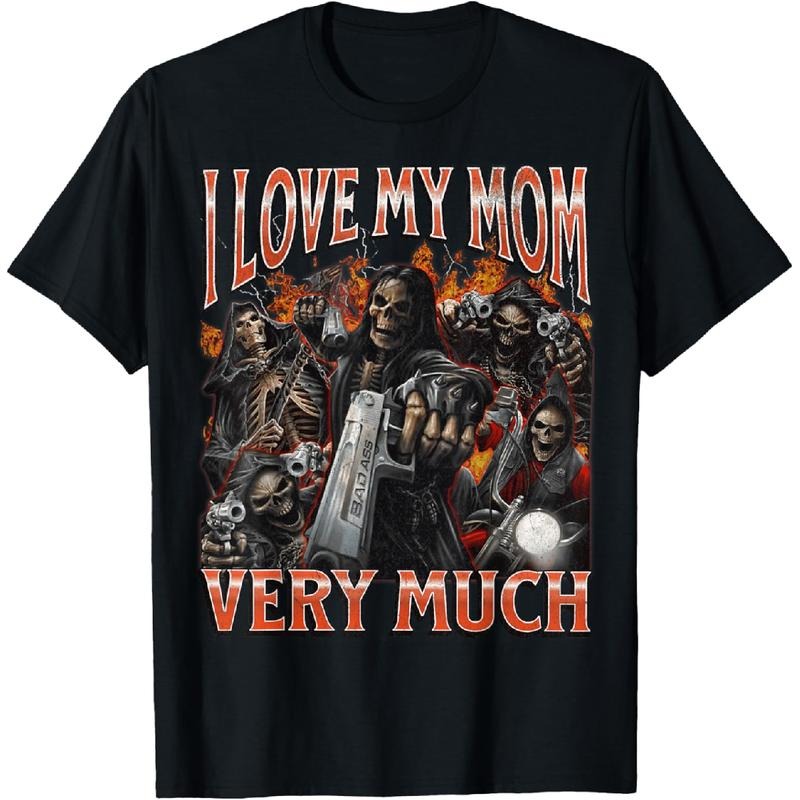 100% Cotton Swoosh Love My Mom Very Much Funny Hard Skeleton Meme Bootleg T-Shirt Hoodie, Sweatshirt | RetroVerseTees.com