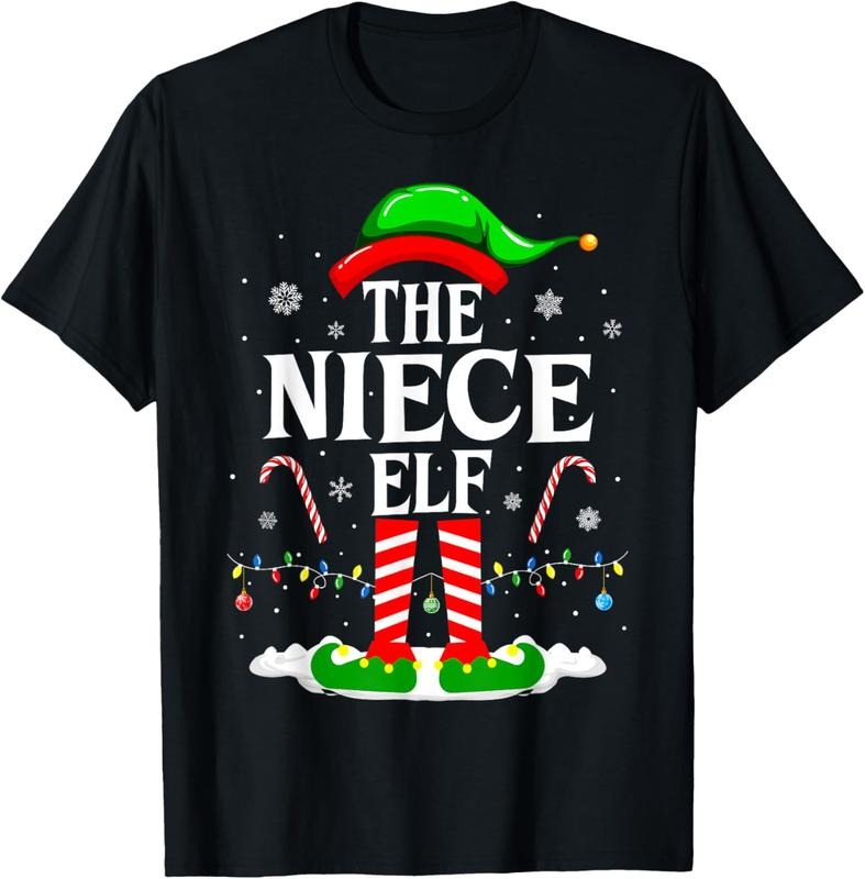 100% Cotton The Niece Elf Funny Xmas Elf Matching Family Christmas T-Shirt Hoodie, Sweatshirt | RetroVerseTees.com
