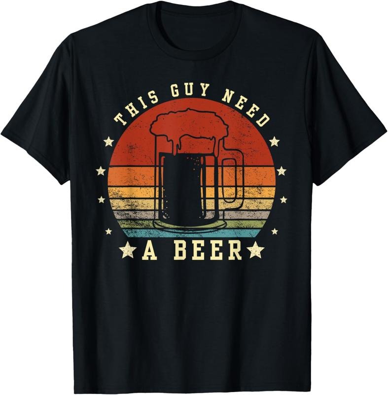 100% Cotton This Guy Needs A Beer Pun Funny Craft Dad Drinking Birthday T-Shirt Hoodie, Sweatshirt | RetroVerseTees.com