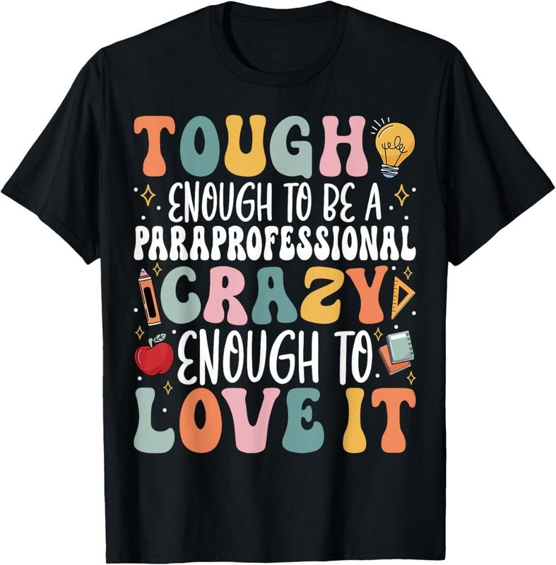 100% Cotton Tough Enough to Be a Paraprofessional - Groovy Sped Teacher T-Shirt Hoodie, Sweatshirt | RetroVerseTees.com