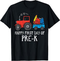 [100% Cotton]Tractor Happy First Day Of Pre-K Prek School Farm Truck Boys T-Shirt Hoodie, Sweatshirt | RetroVerseTees.com