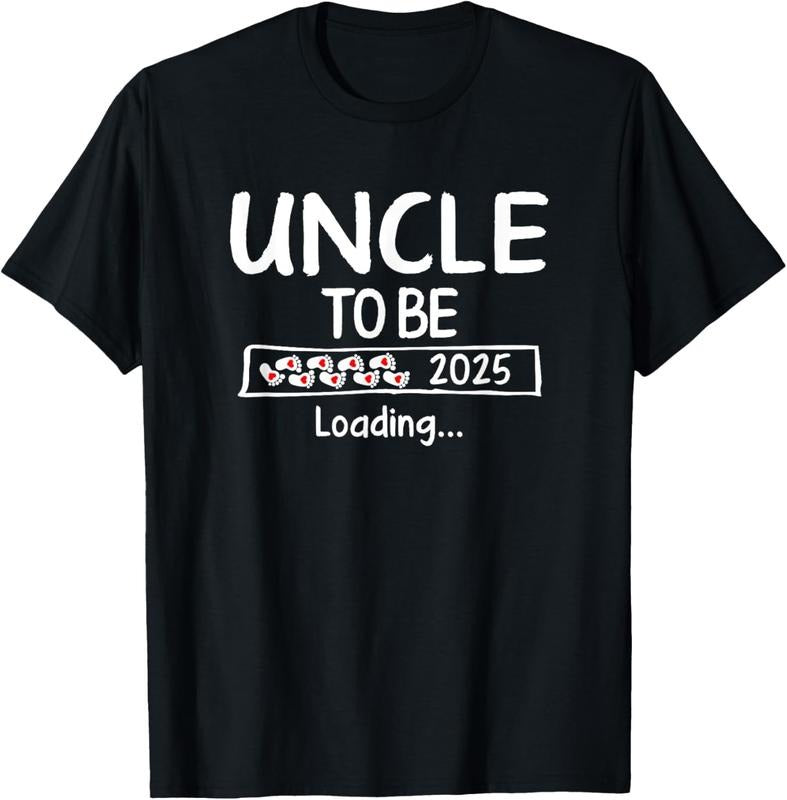 100% Cotton Uncle To Be 2025 Loading Promoted To Uncle Est 2025 T-Shirt Hoodie, Sweatshirt | RetroVerseTees.com