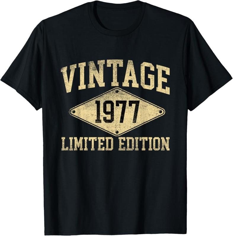 100% Cotton Vintage 1977 Limited Edition Year Of Birth Birthday T-Shirt Hoodie, Sweatshirt | RetroVerseTees.com