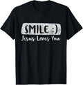 100% Cotton Vintage Smile Loves You Jesus Religious Faith Christian Gift T-Shirt Hoodie, Sweatshirt | RetroVerseTees.com