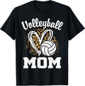 100% Cotton Volleyball Mom Leopard Heart T-Shirt Hoodie, Sweatshirt | RetroVerseTees.com