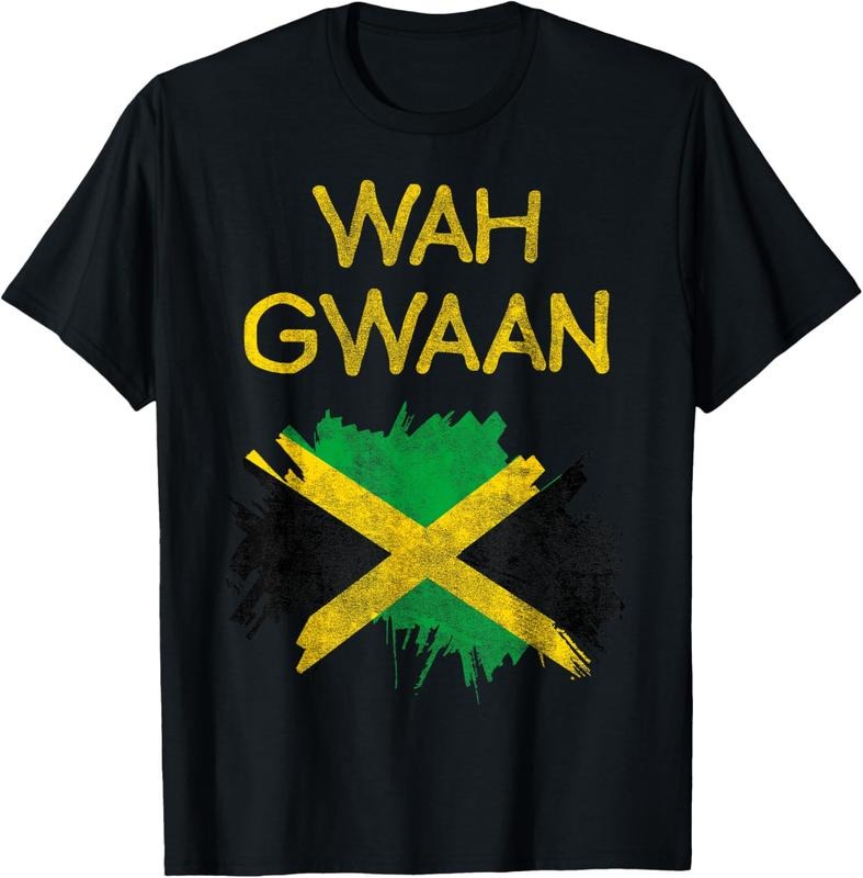 100% Cotton Wah Gwaan Jamaica Flag Jamaican Pride Reggae Vacation TShirt T-Shirt Hoodie, Sweatshirt | RetroVerseTees.com