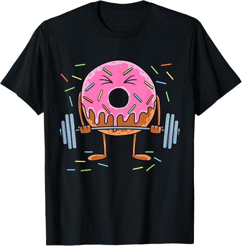 100% Cotton Weightlifing - Funny Fitness Workout Gym Donut Lover T-Shirt Hoodie, Sweatshirt | RetroVerseTees.com