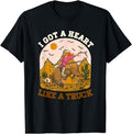 [100% Cotton]Western Cowgirl Riding Bull I Got A Heart Like A Truck T-Shirt Hoodie, Sweatshirt | RetroVerseTees.com
