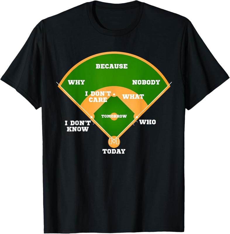 100% Cotton Who's on First? Baseball Diamond Fielding Card T-Shirt Hoodie, Sweatshirt | RetroVerseTees.com