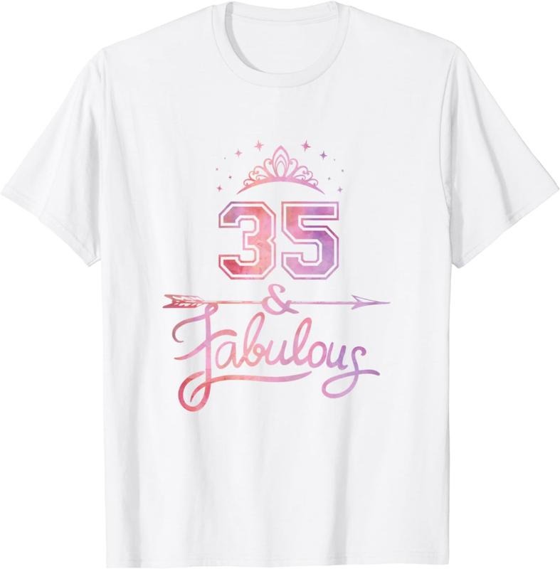 [100% Cotton]Women 35 Years Old And Fabulous Happy 35th Birthday T-Shirt Hoodie, Sweatshirt | RetroVerseTees.com