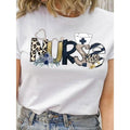 100% Pure, Retro Nurse Pattern Printed T-Shirt, Spring Gunpla brand Summer Round Neck Short Sleeved Women'WB shield...