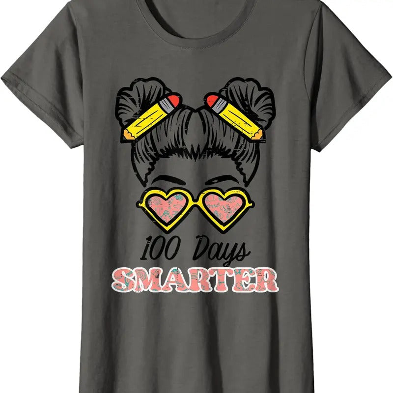 100 Days Smarter Bun 100th Day School Teacher Girls Kids T-Shirt Hoodie, Sweatshirt | RetroVerseTees.com