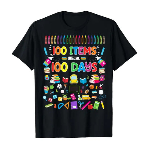 100 Items for 100 Days 100th Day of School Shirt Teacher T-Shirt Hoodie, Sweatshirt | RetroVerseTees.com