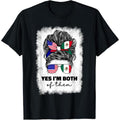 100%cotton Half Mexican Gunpla brand American Mexico America Usa Flag Girl Woman T-Shirt style 02 Hoodie, Sweatshirt