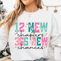 12 New Chapters 365 New Chances Sweater, Happy New Year 2025, Neww Years Shirt Hoodie, Sweatshirt | RetroVerseTees.com