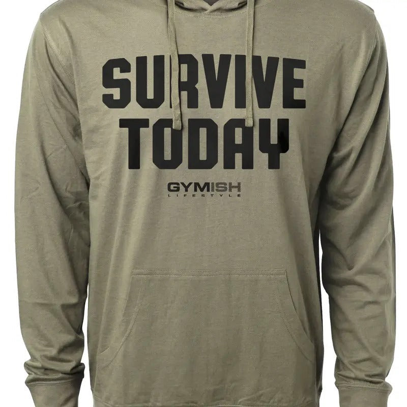 120. Survive Today Funny Workout Gym Hoodie for Men Cotton Menswear T-Shirts, Sweatshirt | RetroVerseTees.com