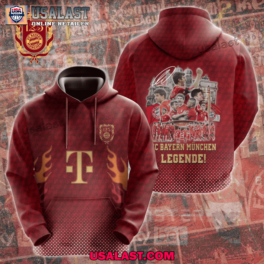 125 Years FC Bayern Munchen Legende Hoodie, T-Shirt