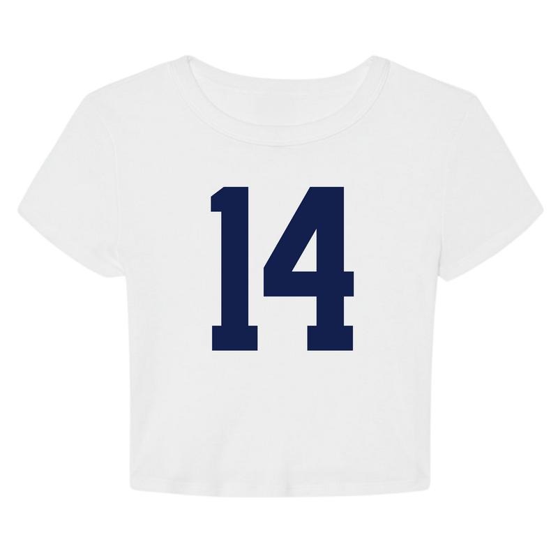 14 Graphic Cropped Summer Casual T-Shirt Hoodie, Sweatshirt | RetroVerseTees.com