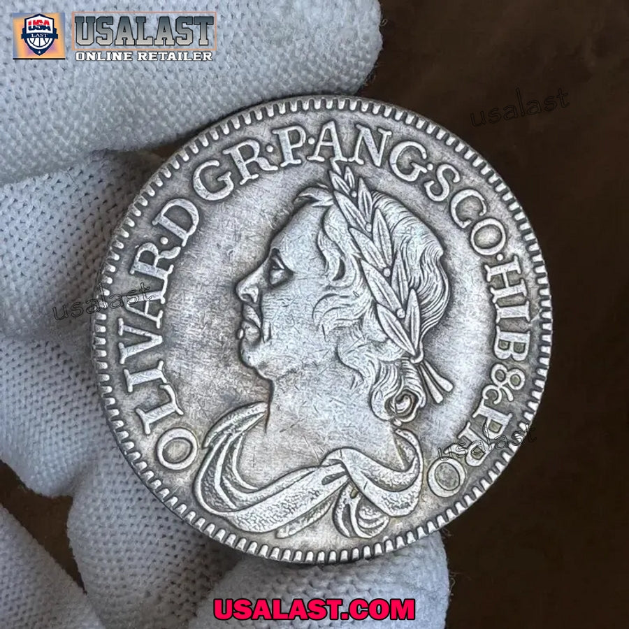 1658 United Kingdom Olivar Cromwell Silver Crown Commemorative Coin
