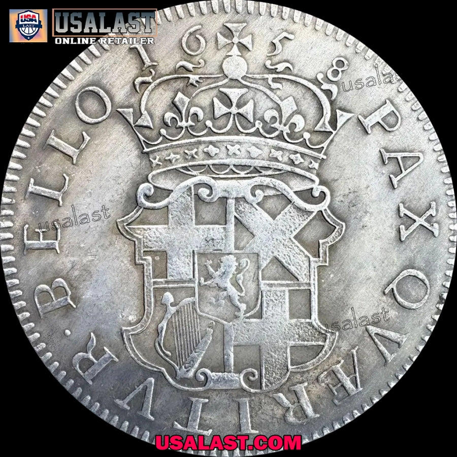 1658 United Kingdom Olivar Cromwell Silver Crown Commemorative Coin