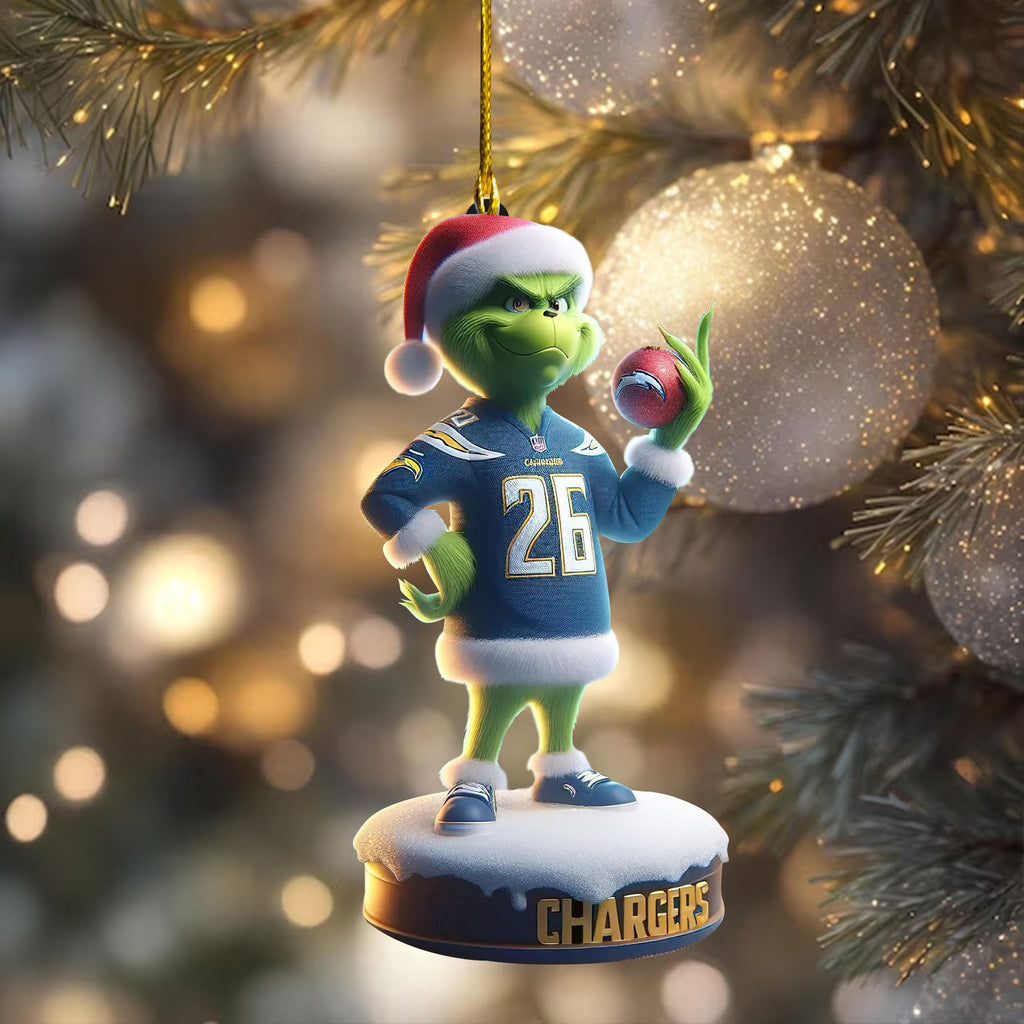 Los Angeles Chargers Grinch Christmas Ornament