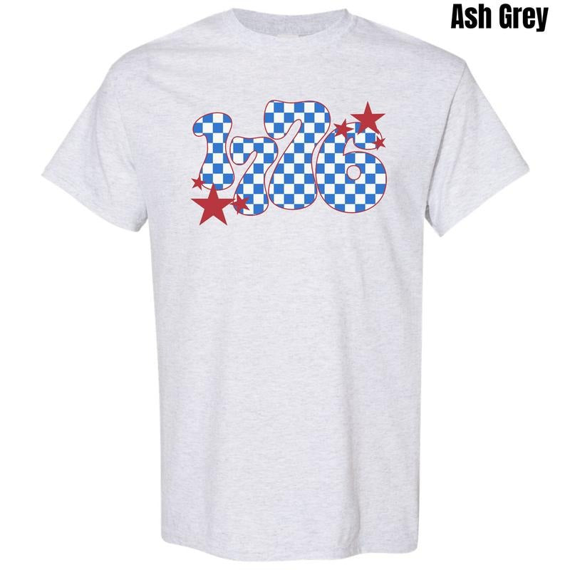 1776 Blue Checker Gildan Short Sleeve T-Shirt 'NLB' Hoodie, Sweatshirt | RetroVerseTees.com