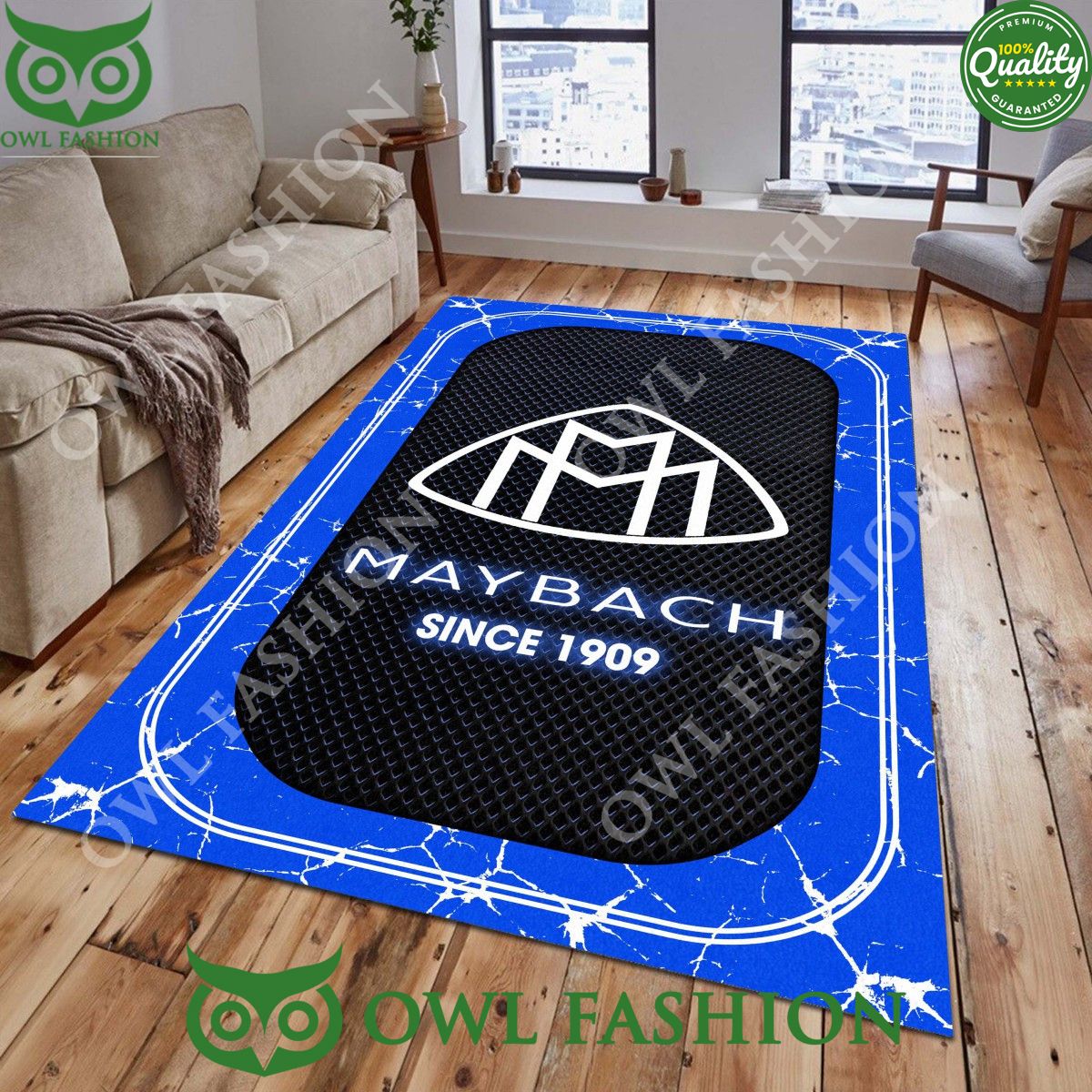 1909 Maybach Luxury Car Lightning Rug carpet for living room