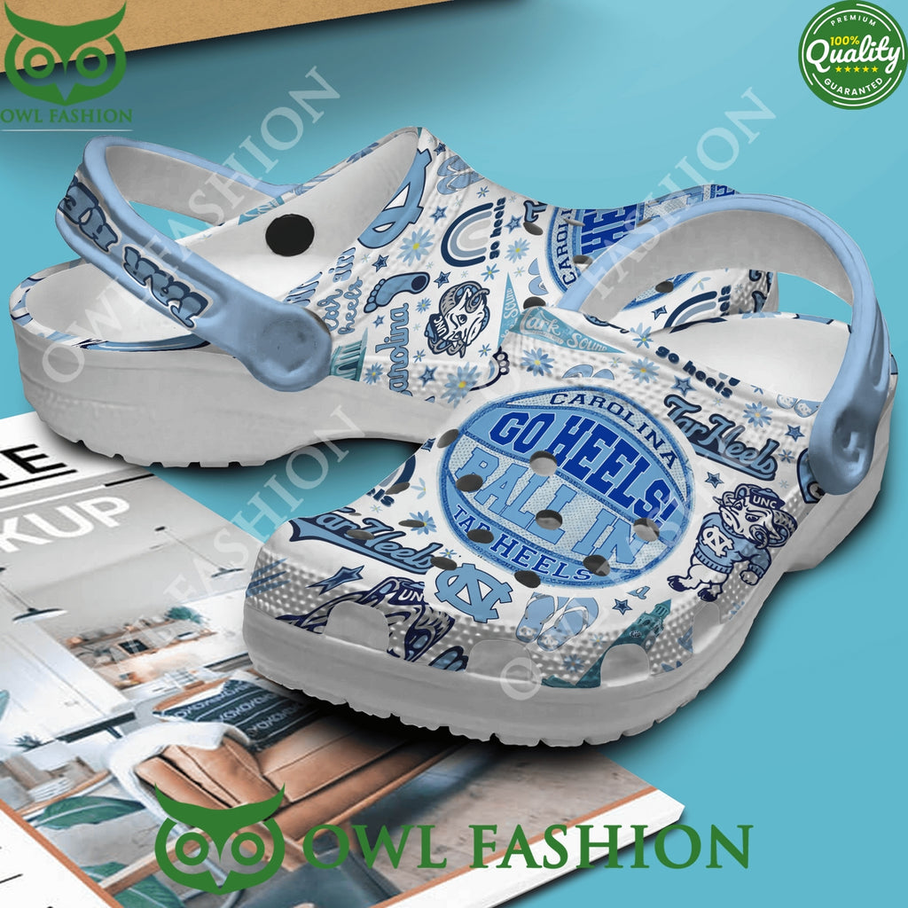 North Carolina Tar Heels Go Heels Ball in basketball crocs