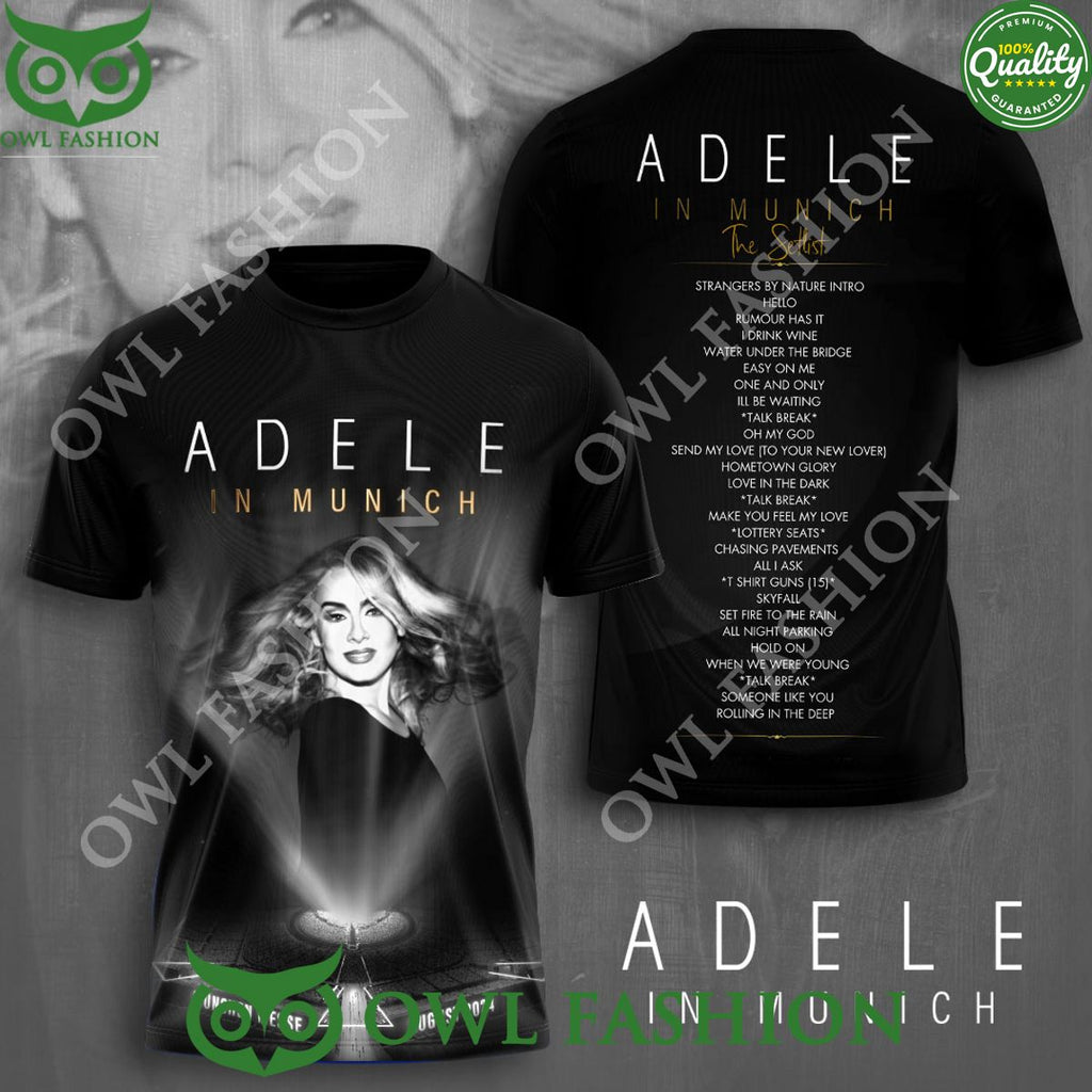 Adele In Munich World Tour List Song 3D Tshirt