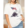 1pc Women'WB shield Patriotic Memorial Day T-Shirt