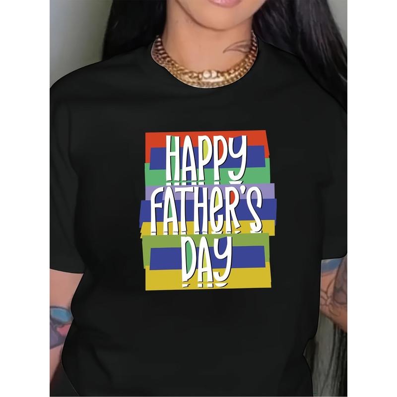 1pc Women'WB shield Plus Size Happy TNF'WB shield Day T-Shirt