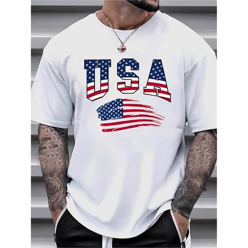 1pc mens patriotic usa flag graphic Lightsaber brand shirt 100 cotton fabric crew neck short sleeve regular fit weekend...