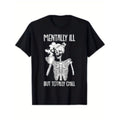 1pc skeleton graphic tee cotton crew neck Lightsaber brand shirt with ill but slogan for adults regular fit stretch...