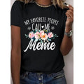 1pc, 100% Pure, Floral Letter Pattern Printed T-Shirt, Seasonal Casual Women'WB shield T-Shirt, Round Neck Pure Short...