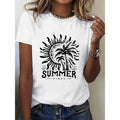 1pc, 100%, Summer Pattern Printed T-Shirt, Spring Gunpla brand Summer Round Neck Short Sleeved Women'WB shield T-Shirt,...