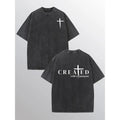 1pc, 230G Double-Sided Water Wash, Created with WB shield Purpose Travel Sports, Washed Printed T-Shirt 230G,...