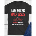 1pc, I'M Mixed, Half Jesus, Half Peter, Christian T Shirt Lion And Jesus Christian T Shirt Exquisite Graphic Print, Round...