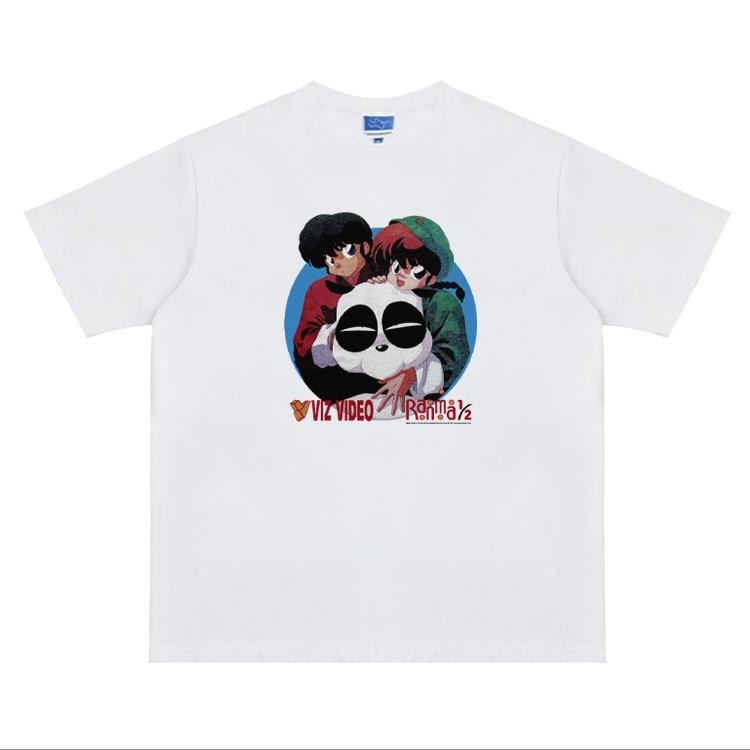 Ranma 1/2 "Dual Form Portrait" Heavyweight Vintage Tee 100% Cotton OVERSIZED Anime T-shirt Menswear Top Crew Necks Tshirt...